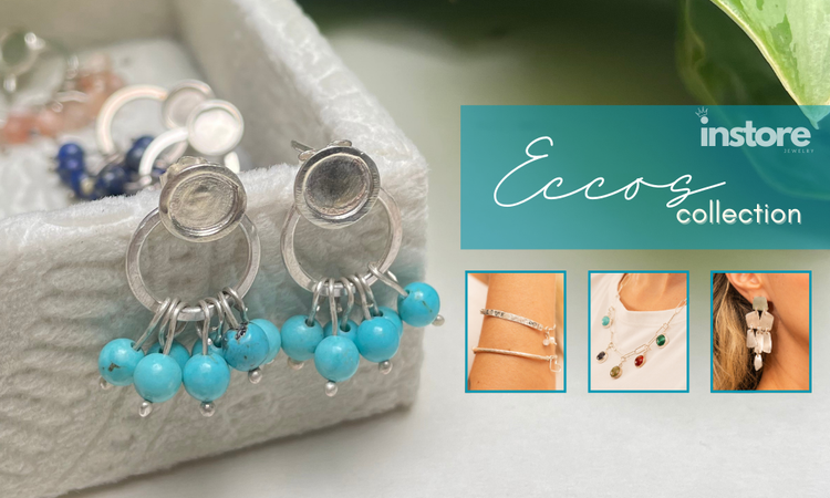 Aretes de plata con piedras naturales colgantes pequeñas y otros productos en plata de la misma coleccion